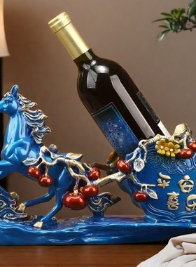 红酒架摆件轻奢高档平安喜乐葡萄酒架餐边柜酒柜装饰品新中式创意