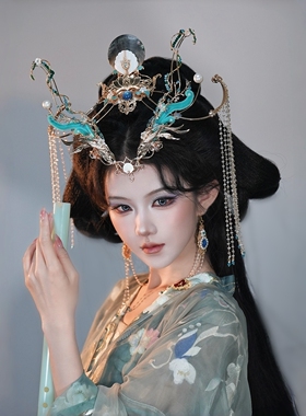 清月鹿鸣灵汐龙女古风汉服头饰