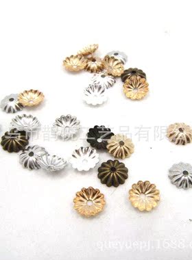 加厚光面花托  DIY饰品配件手工材料金属隔珠托底可保色 厂家