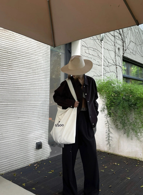 26秋冬白色羊毛呢大檐爵士礼帽女大头围凹造型法式复古英伦风毡帽