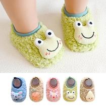 Autumn-winter baby indoor floor shoes Soft bottom shoes anti-slip and cool baby male and female child plus suede kitten