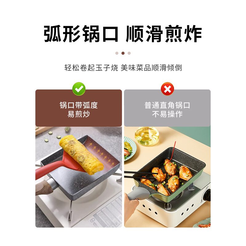 Chefway世夫威玉子烧煎锅麦饭石日式家用不粘煎蛋锅神器厚蛋烧 - 图2