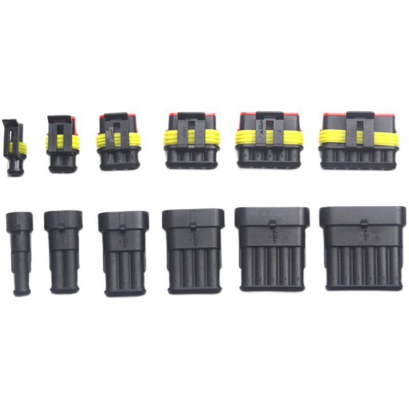 708PCS盒装AMP汽车防水连接器1-6孔拔插式公母对接接头线束接插件,淘宝优惠券,粉丝福利购,淘宝优惠卷