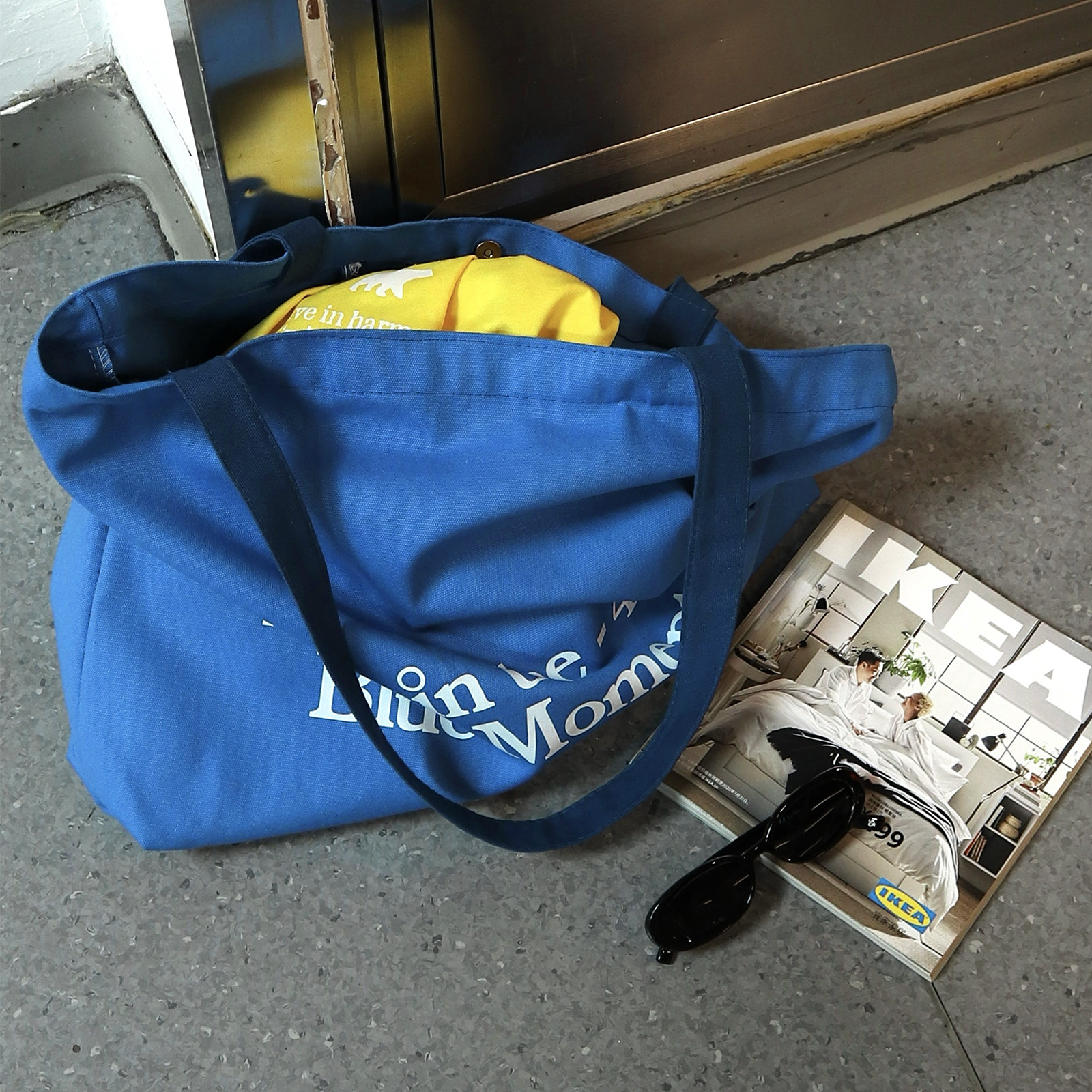 Talktokey(TTO) 蓝调时刻 通勤百搭松弛度假单肩蓝色帆布包袋男女,淘宝优惠券,粉丝福利购,淘宝优惠卷