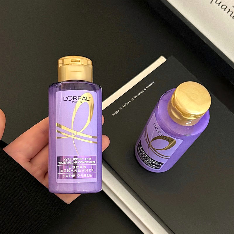 欧莱雅玻尿酸水光盈润护发素紫瓶100ml小样旅行装 - 图0