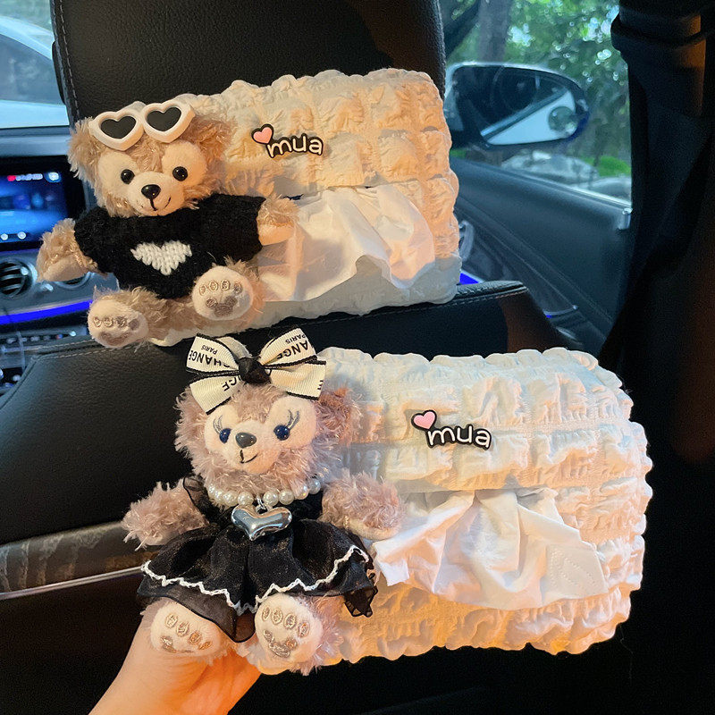 车载纸巾盒可爱雪梨玫熊2025新款汽车内挂式高级感车内纸巾收纳袋,淘宝优惠券,粉丝福利购,淘宝优惠卷