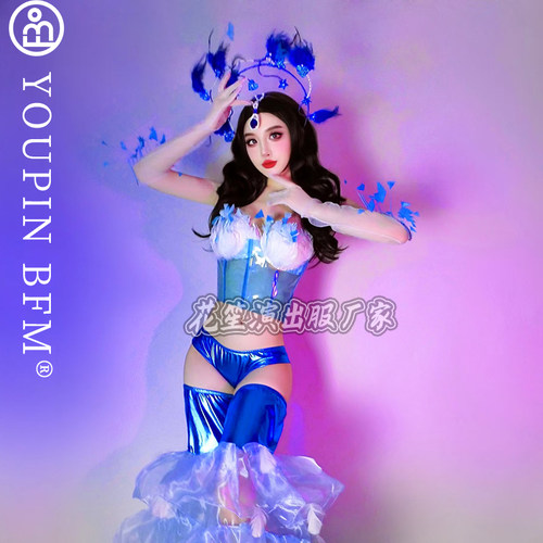 情人节海洋酒吧gogo演出服唯美人鱼羽毛性感ds舞队颗粒主题秀夜店 - 图2