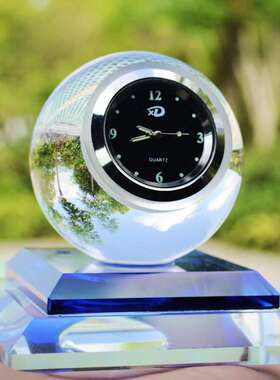 汽车摆件钟表香水座车内车载装饰品水晶球创意个性工艺中控台玻璃