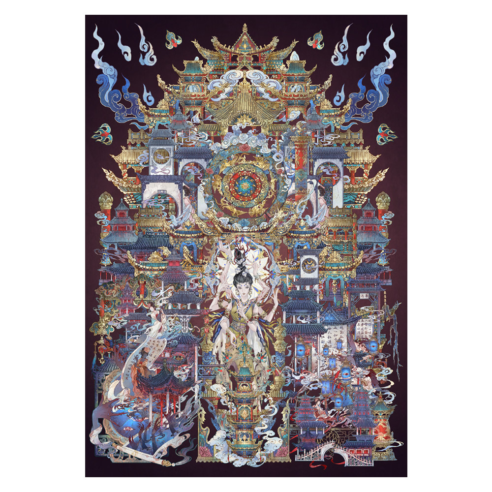 沐瑶&李富贵贝壳光2.0雷音寺造景贴纸微缩场景国风DIY贴画,淘宝优惠券,粉丝福利购,淘宝优惠卷