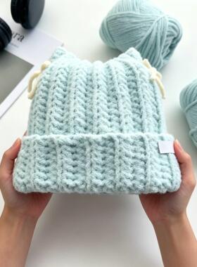 baby蓝猫耳帽手工DIY材料