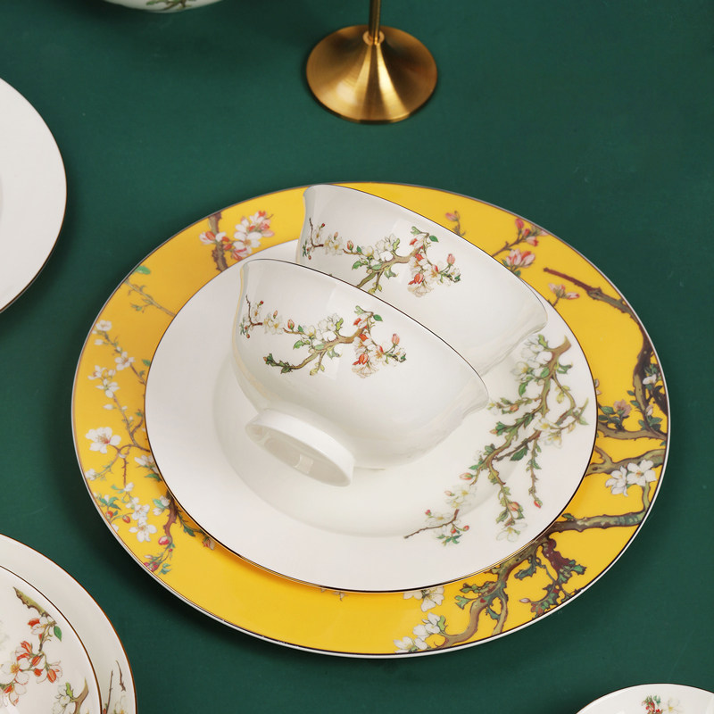 顺祥陶瓷骨瓷碗盘套装家用碗碟乔迁之喜入宅碗超级好看的饭碗餐具,淘宝优惠券,粉丝福利购,淘宝优惠卷