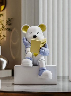 轻奢创意客厅玄关酒柜小熊装饰品