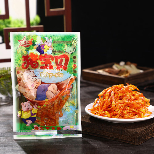 猪宝贝辣条儿时怀旧麻辣味素食辣丝小时候的零食小吃解馋休闲食品 - 图0
