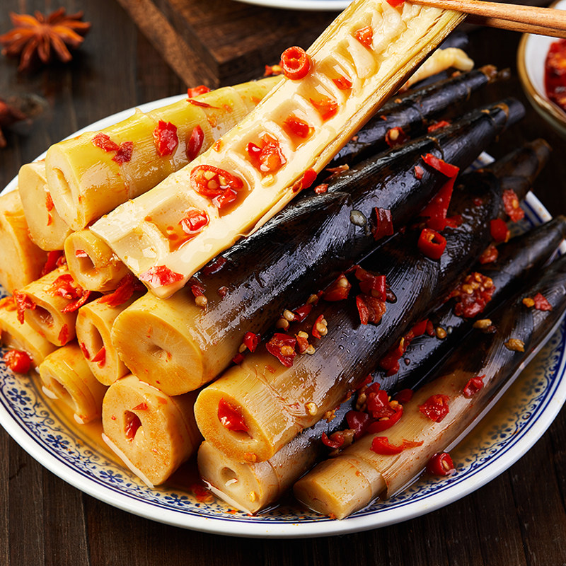 手剥笋新鲜开袋即食爽脆网红休闲零食新货泡椒老汤香辣味竹笋笋尖