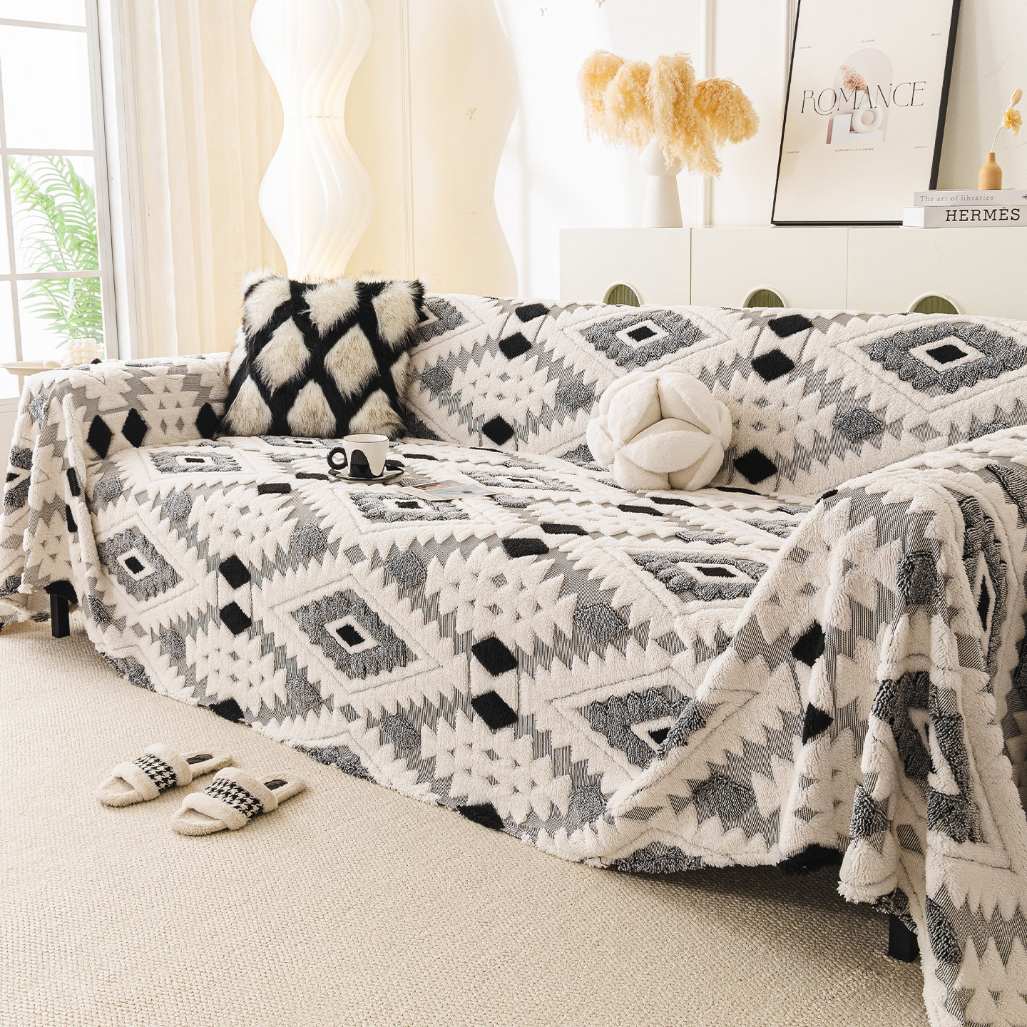 秋冬毛绒沙发巾一整张全盖2025新款固定防滑沙发盖布巾套罩坐垫子,淘宝优惠券,粉丝福利购,淘宝优惠卷