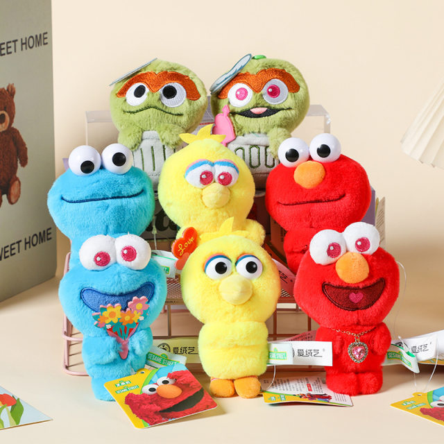 Genuine Sesame Street ELMO Emo Big Bird Sweet Cake Strange Plush Doll Pendant Cute Backpack Pendant Keychain