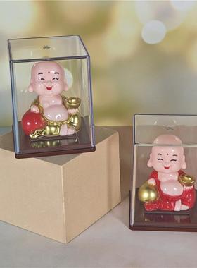 太阳小和尚点头神笑弥勒佛汽佛车摆件收银台888-4招财创意能家居