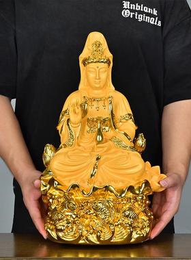 观音菩萨摆厅件家供奉观观用音佛像客大号坐莲世音像摆件开业ZTF