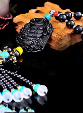 高端新款汽车挂件 黑曜石葫芦双貔貅观音后视镜挂饰精品车挂.9