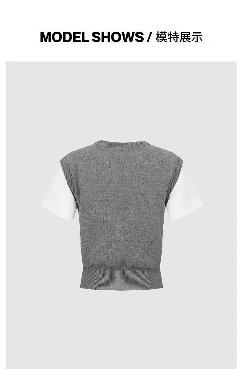 SH&UR2026春季新款女装休闲撞色假两件樱桃刺绣针织衫UYY960018,淘宝优惠券,粉丝福利购,淘宝优惠卷