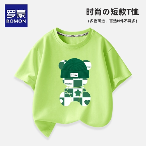 Детская розовая хлопковая футболка с коротким рукавом, летняя одежда, в западном стиле, подходит для подростков