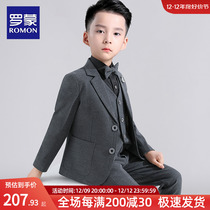 Roemon Boy Suit Suit Childrens Western Suit CUHK Child Presenter Gown Gown Boy Piano Plays Out of Inn Wind