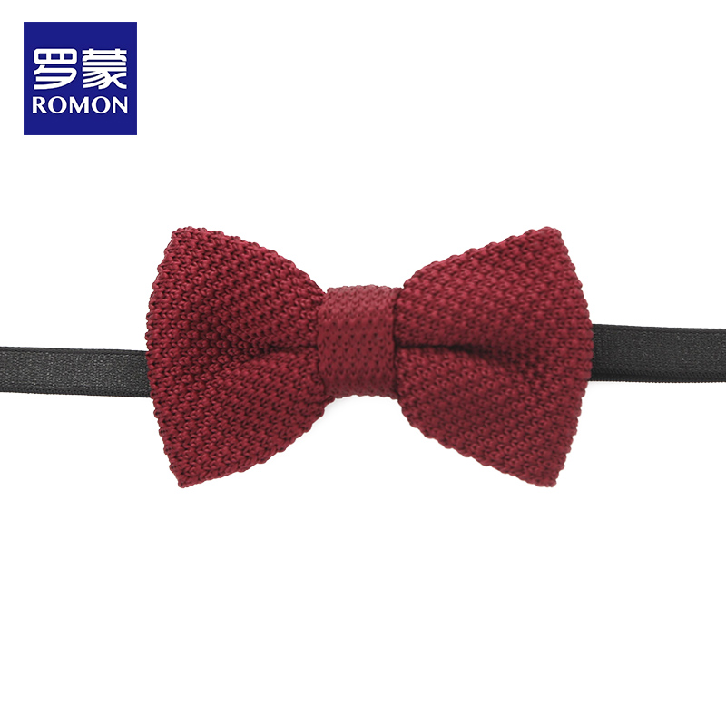 罗蒙儿童红色针织领结英伦韩版表演出百搭衬衫学生演出表演蝴蝶结 - 图0