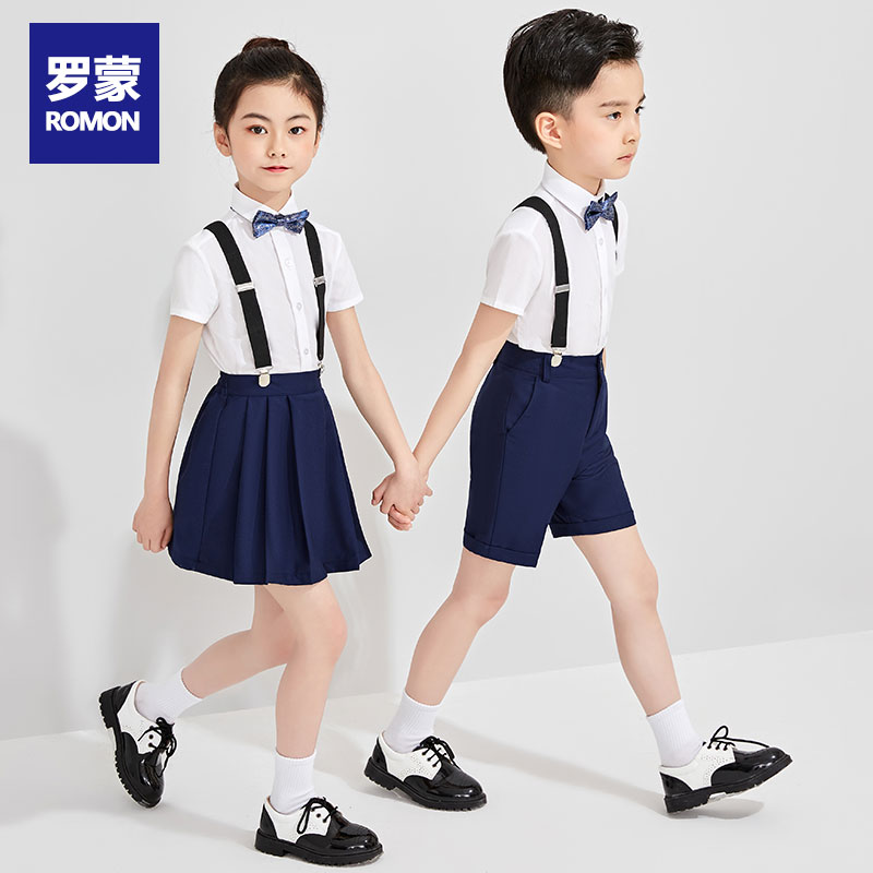 罗蒙六一儿童合唱演出服小学生表演服幼儿园园服夏季装毕业照班服