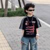 Children's T-shirt short-sleeved 2026 new boys summer pure cotton clothes boys thin handsome cool handsome tops trendy