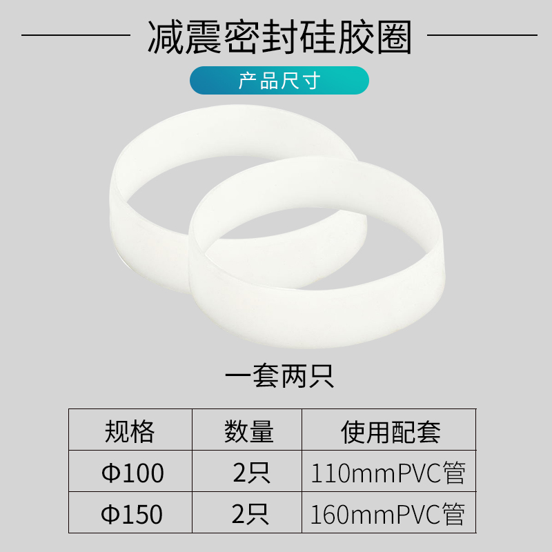 管道风机连接PVC硬管软胶套橡胶密封圈消音减震硅胶圈100/150mm - 图3