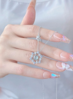 「月下初雪」999纯银项链手作