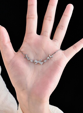 「灵动蝴蝶结手链」S999纯银手链