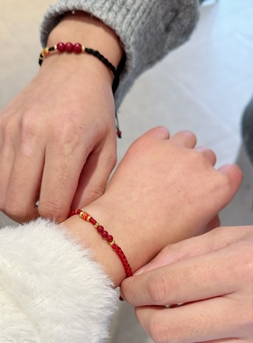 「锦鲤情侣款」S999纯银手链手作