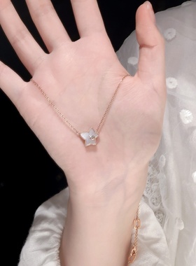 「五角星枫叶」S999纯银项链手作