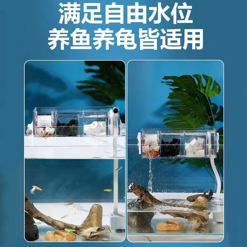 鱼缸过滤盒水族箱顶部上置过滤器静音净水循环三合一养鱼过滤设备-图0