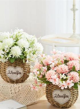 吉炬向日葵假花花摆设客厅餐桌花艺摆件家居装饰塑料花束绢花盆栽