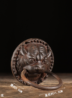 中式风仿古建筑摆件瑞兽虎头门环
