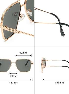 2024新款潮全金属太阳眼镜欧美大框墨镜跨境 爆款遮阳镜厂家