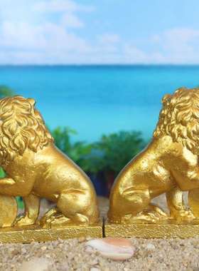 金石狮 金狮子 狮子摆件 沙具 心理沙盘配件 厂家直销 批零兼营