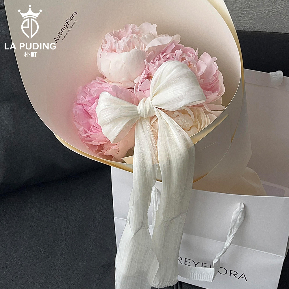 LA朴町 雪缎涟漪·布料花束蝴蝶结手工diy氛围感礼物装饰花艺材料,淘宝优惠券,粉丝福利购,淘宝优惠卷