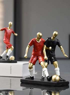 跨境简约轻奢迷你足球运动员摆件家居电视柜酒柜书房卧室桌面装饰