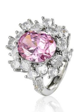 2026跨境wish热卖彩宝太阳花吊坠爆闪高碳钻项链夸张重工耳钉戒指