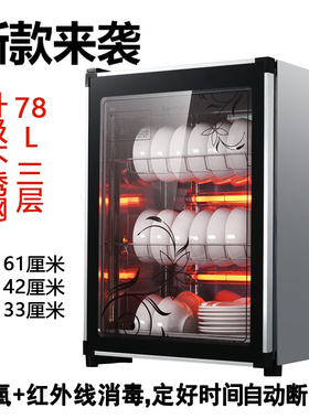 好太太消毒柜家用立式不锈钢桌面商用消毒碗柜双门饭店餐具保洁柜