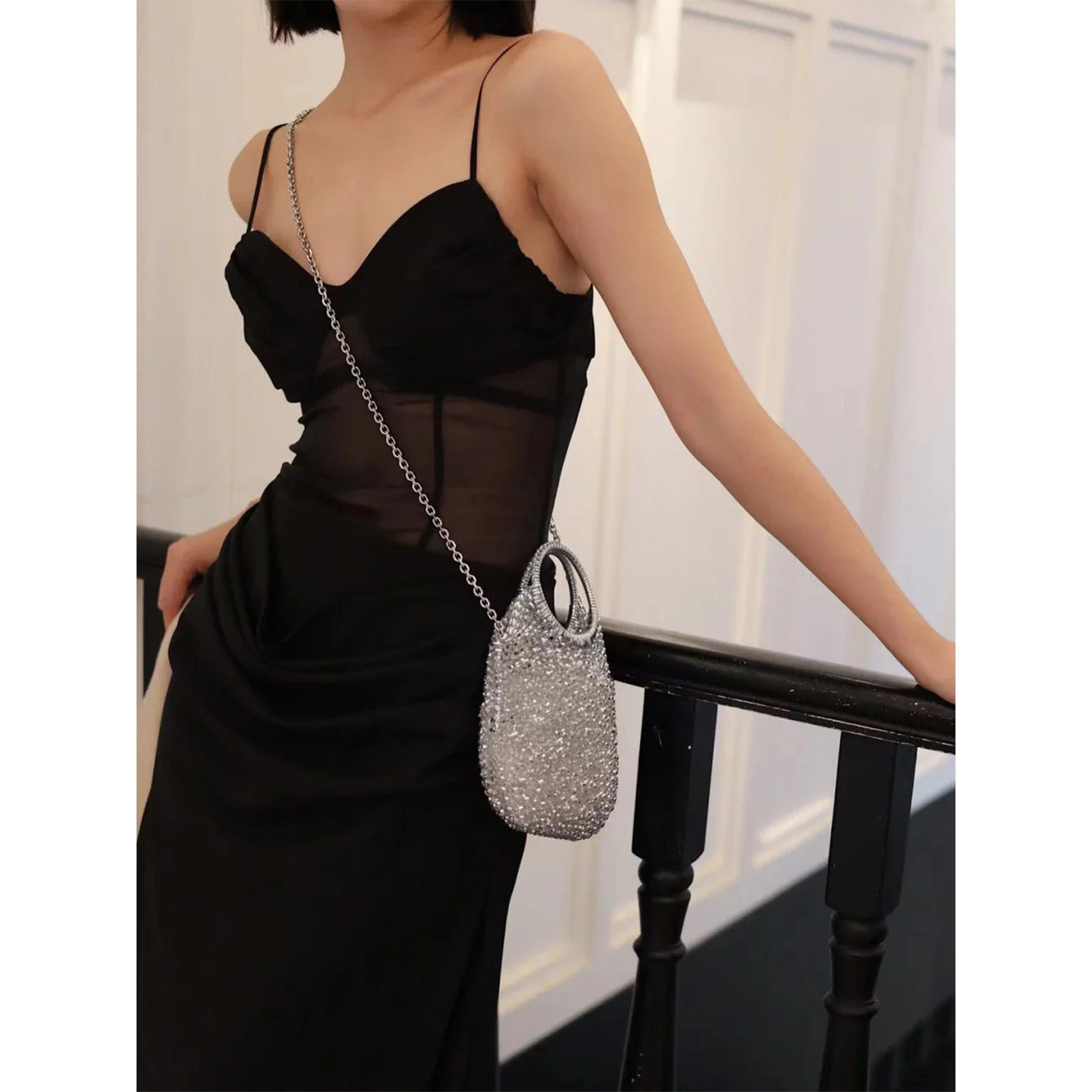 明星同款水滴包PVC纯手工编织包小香风链条包女斜挎高级感晚宴包,淘宝优惠券,粉丝福利购,淘宝优惠卷