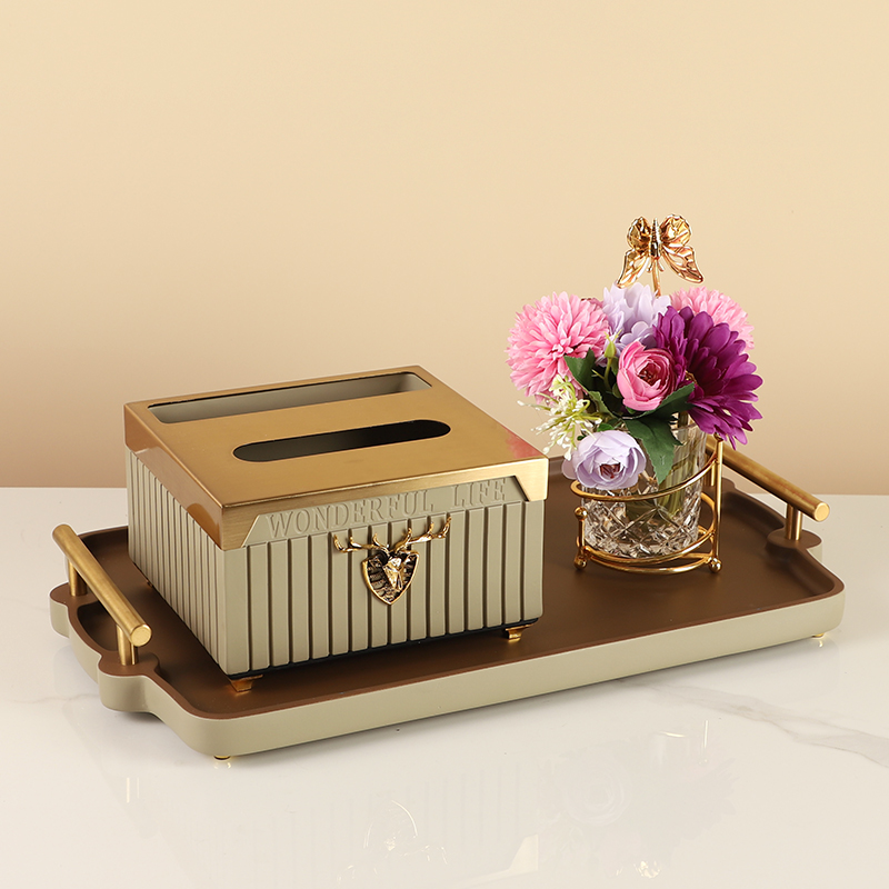 纸巾盒客厅高档轻奢树脂级感创意摆件家用茶几抽纸收纳盒托盘套装,淘宝优惠券,粉丝福利购,淘宝优惠卷