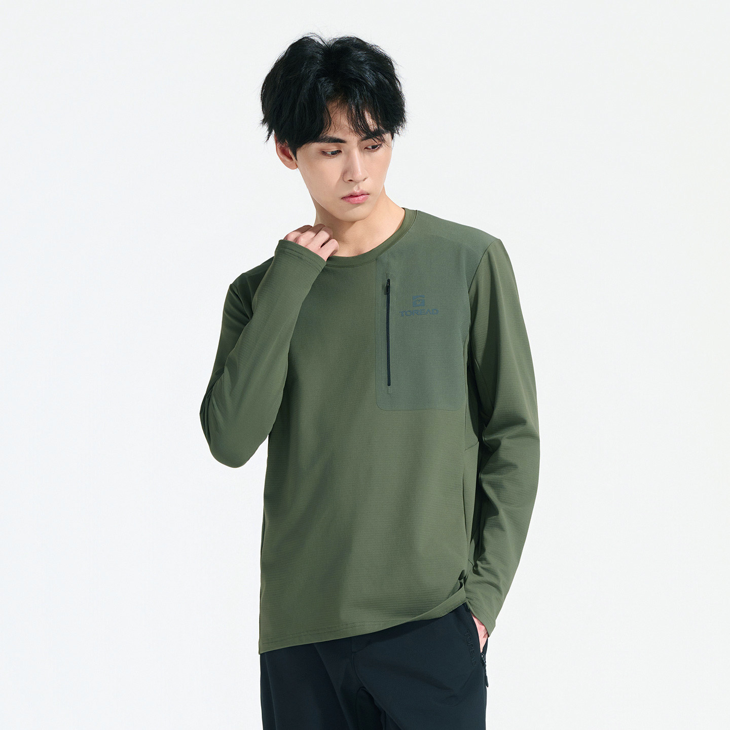 探路者长袖T恤男士25早秋吸汗透气弹力亲肤户外休闲运动套头衫,淘宝优惠券,粉丝福利购,淘宝优惠卷