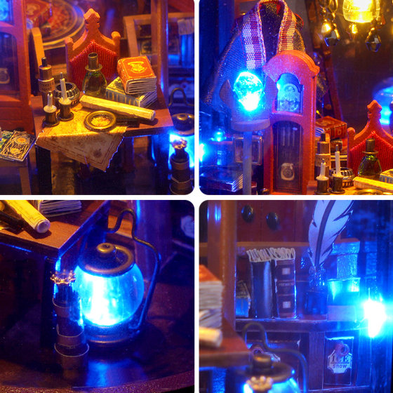 Diy cabin magic night light model ornament gift