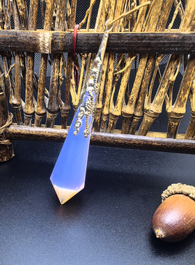 天使之翼创意翅膀挂链紫白粉水晶吊坠粉蛋白黑耀手作原石项链摆件