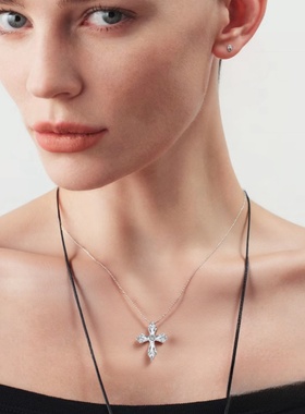 001臻致银S925白色五边形项链