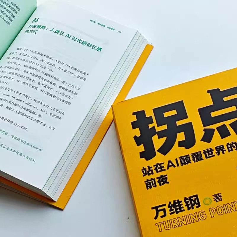 拐点：站在AI颠覆世界的前夜 万维钢著 得到图书 各部门经济专业科技 AI 人工智能时代的生存手册 互联网 科技 - 图1